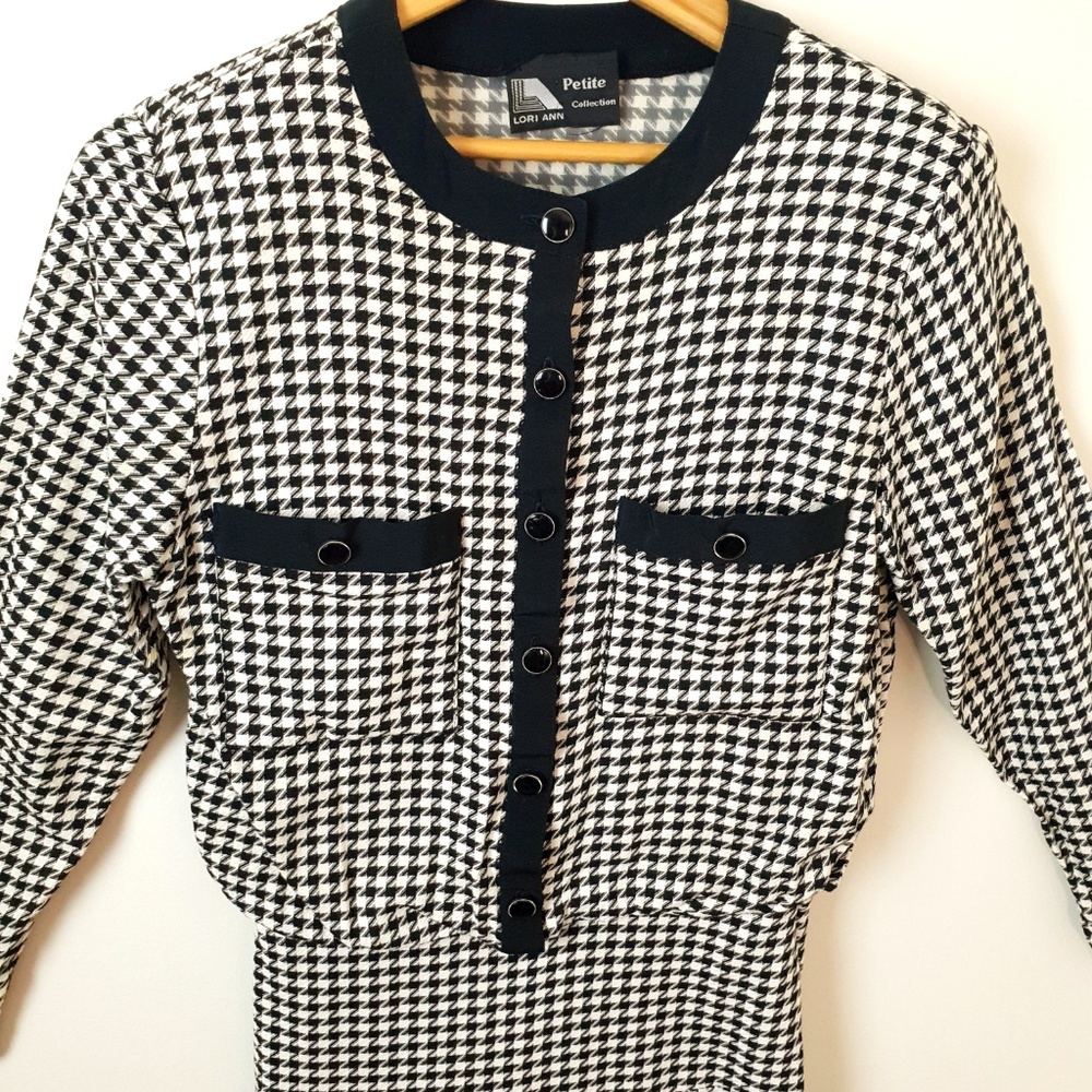 Houndstooth 80s Vintage Dress - Picture 8 of 8